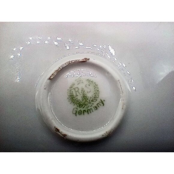 Trinket Box R&S Germany Vintage Pink Roses Green Leaves Jewelry Stamped 5.5 In - Picture 2 of 15